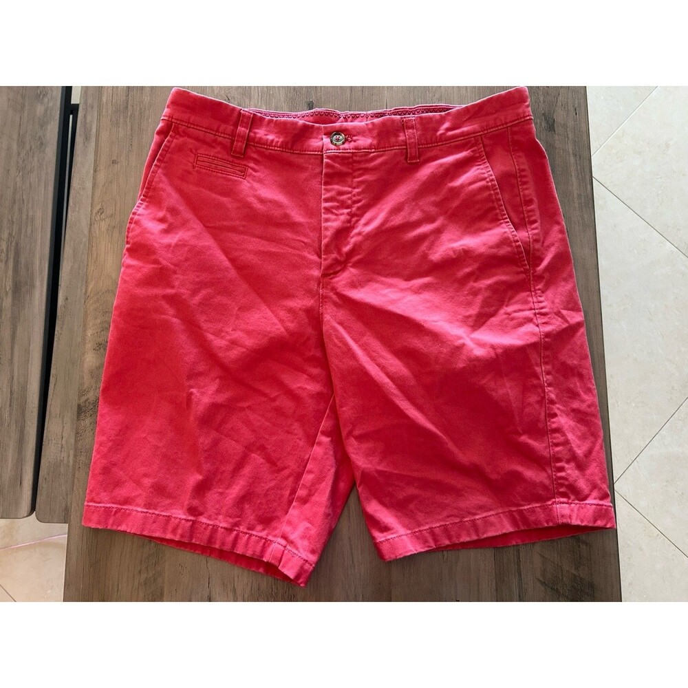 Johnnie-O Chino Shorts Mens 34 Red Malibu Stretch